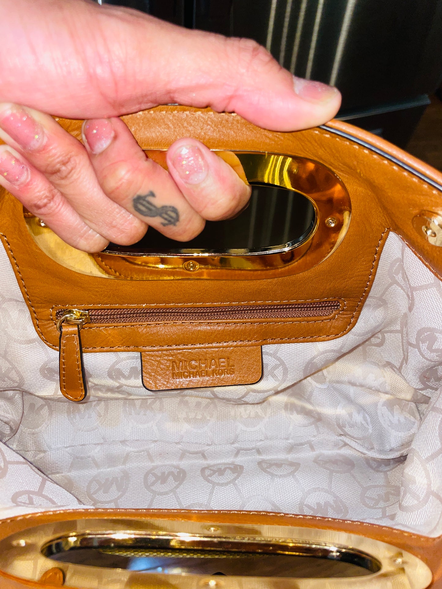 Vintage Michael Kors Tan Rafia Straw Clutch Bag