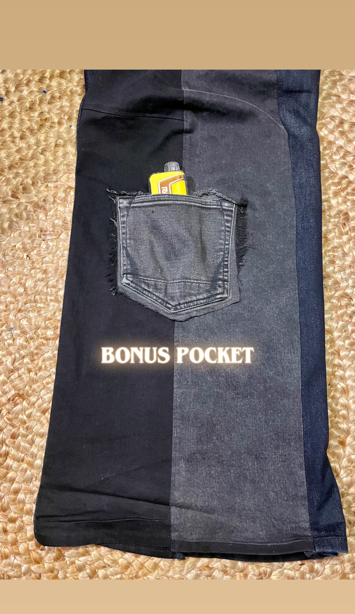 Upcycled Balloon Flair Jeans w/ Side Pocket & bling – Size 32