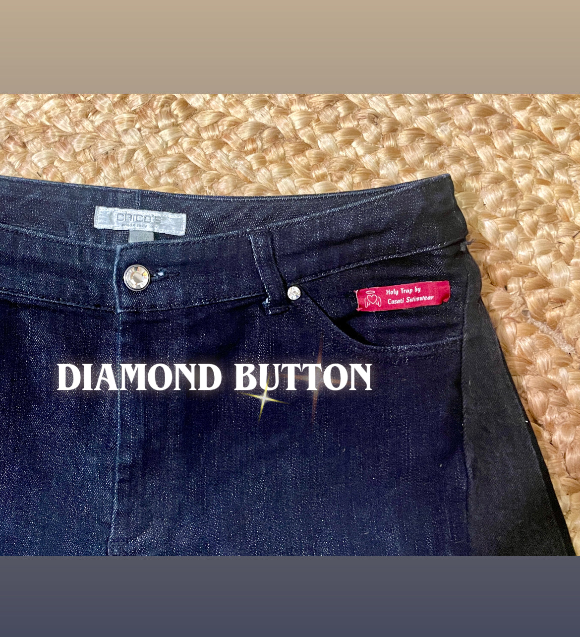 Upcycled Balloon Flair Jeans w/ Side Pocket & bling – Size 32