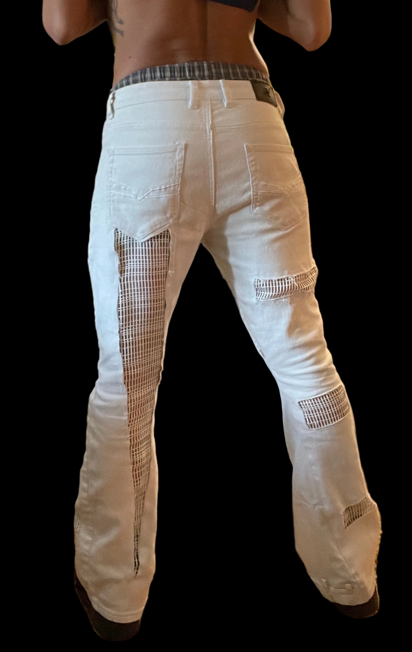 Upcycled White Bellbottom Jeans 1of1